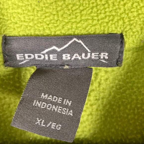 Eddie Bauer Womens Sweater Lime Blue Pullover Fleece 1/4 Zip Long Sleeve XL - Picture 6 of 12